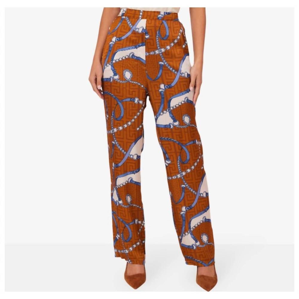 NEW ASTRID chain straight leg pant in tobacco hermes